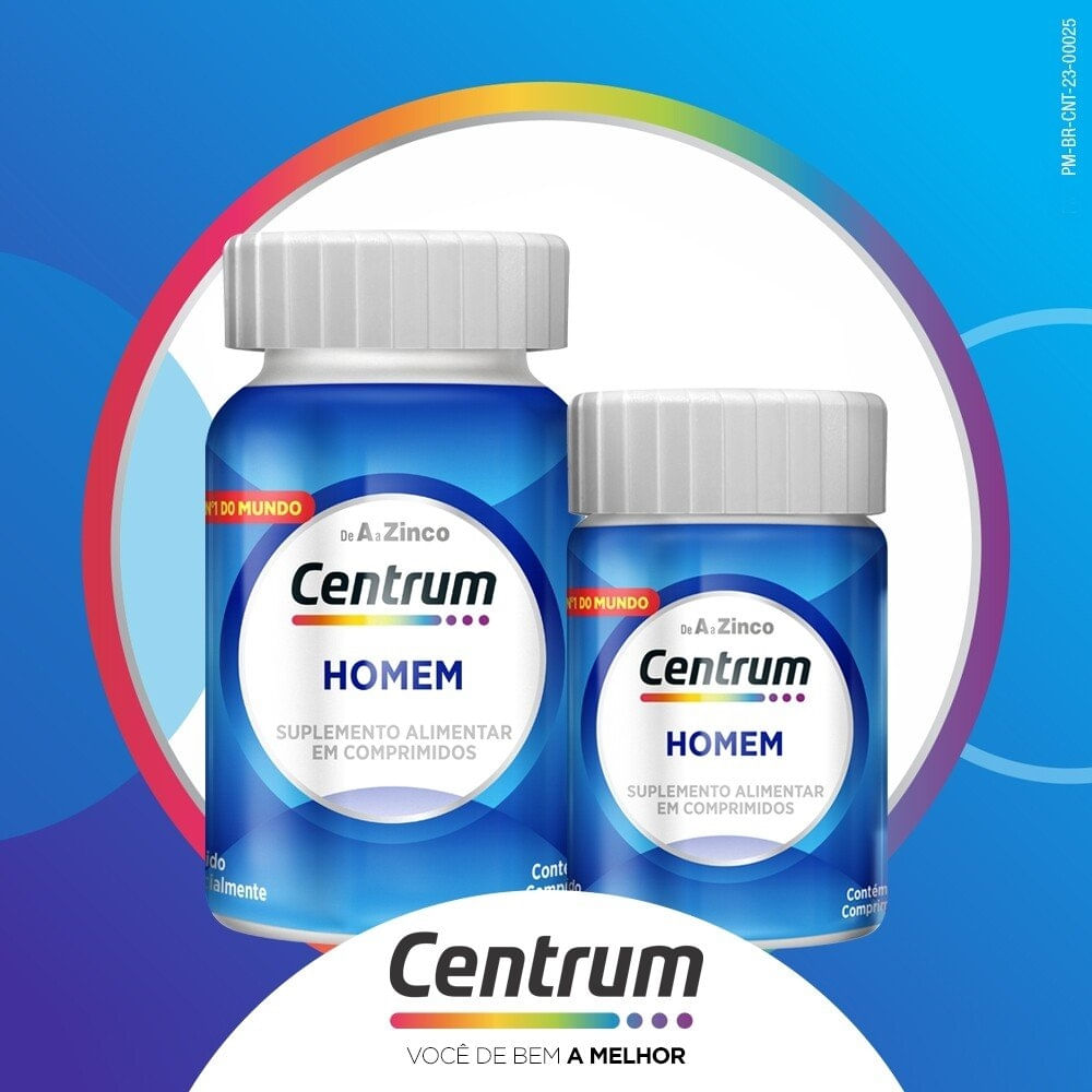 Suplemento Polivitamínico Centrum Essentials Homem de A a Zinco 60 + 30 Comprimidos